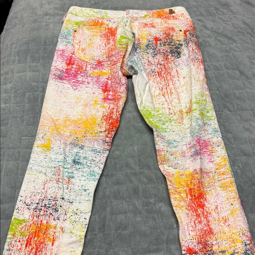 H&M Splatter Paint Skinny Jeans, Colorful, Denim, Size 28 - Picture 5 of 9